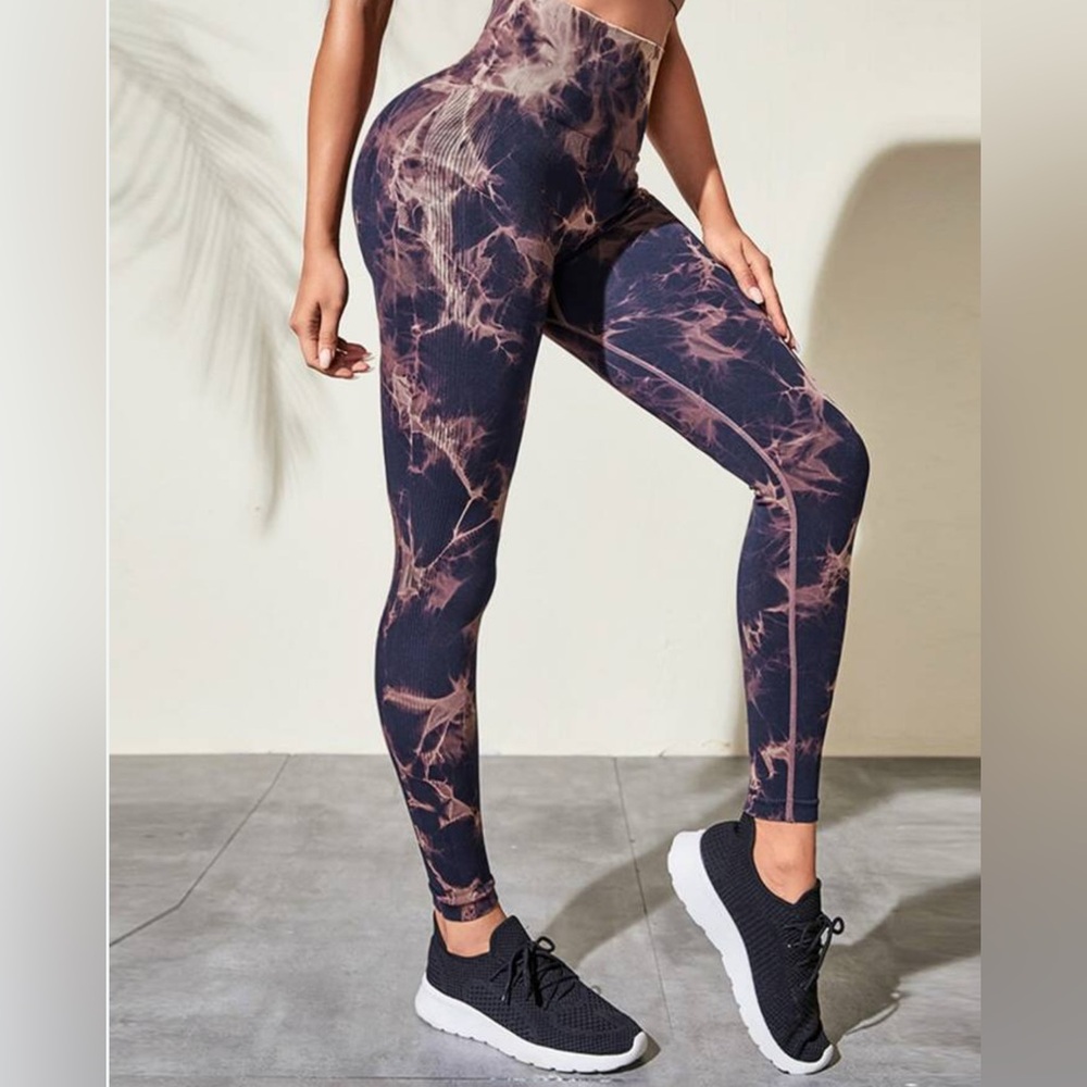 Purple and Pink Tie-Dye Leggings